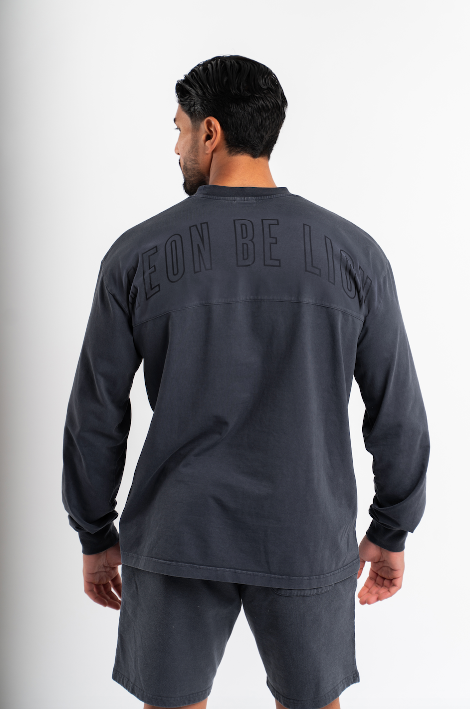 T-Shirt Manches Longues Gris Foncé - Oversize
